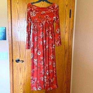 Orange maternity dress